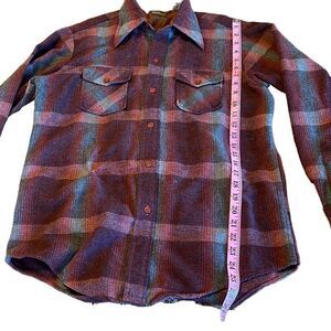 Hitman Men’s Red Wool Plaid Flannel Long Sleeve Button-Up Shirt Size Medium
